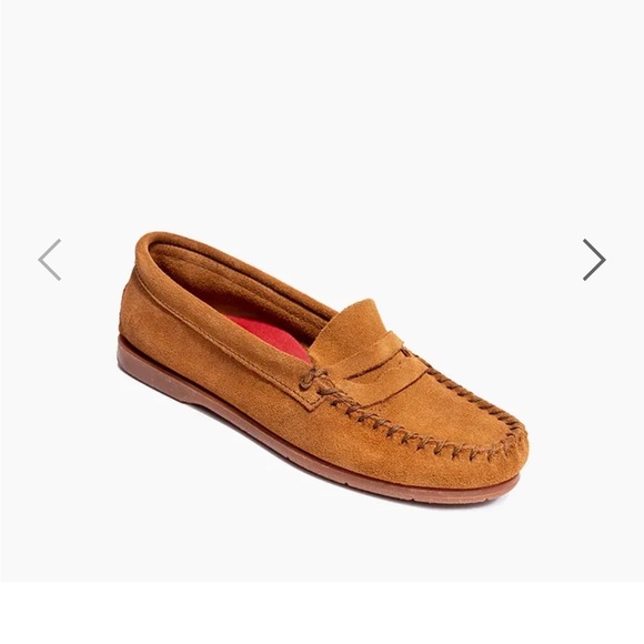 Minnetonka brown suede penny loafers 8.5 - Picture 3 of 10